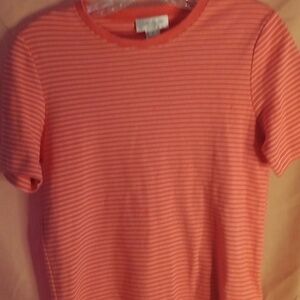 Women's pink with white stripes shirt